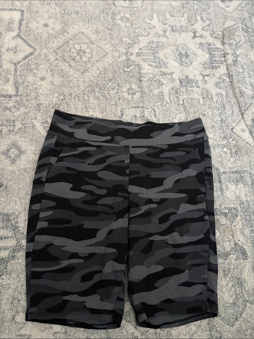 Torrid Black & Gray Camo Bike Shorts